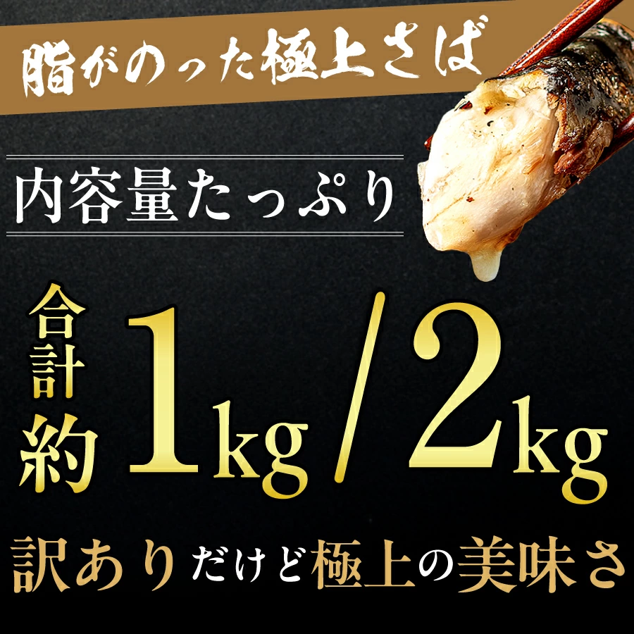 訳あり トロ 塩さば 【選べる容量】約 1kg・約 2kg 鯖 さば 冷凍 食品 小分け 大容量 ふるさと納税鯖 千葉県 銚子市 飯田商店