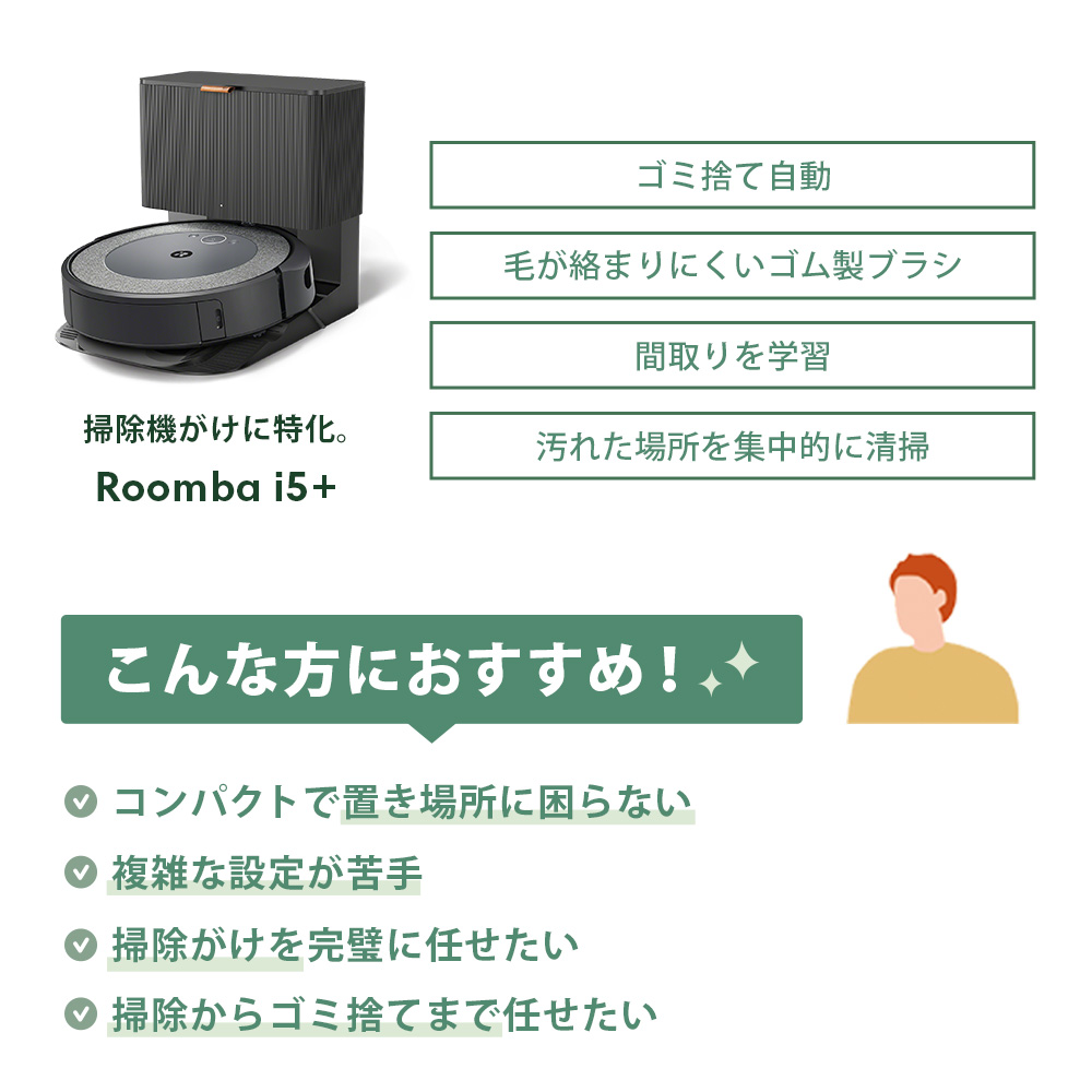ロボット掃除機 ルンバ i5＋ 【公式整備済リユース品】掃除機 家電 電化製品 クリーナー そうじき 家電製品 時短 時短家電 便利 おすすめ 全自動 自動 リユース ロボット かでん 大掃除 清掃