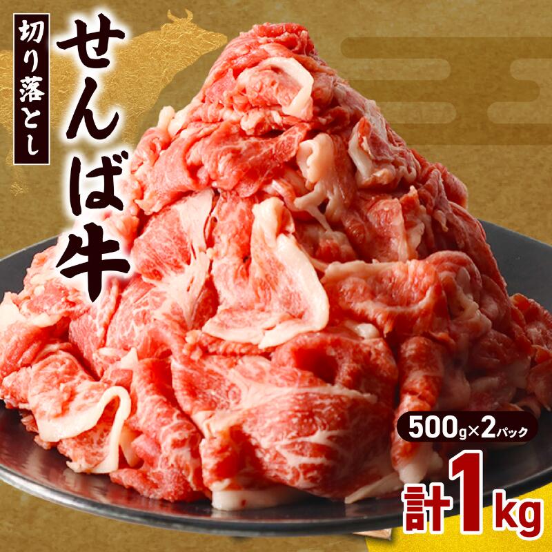 牛肉 切り落とし  1kg ( 500g × 2P ) 小分け ブランド牛 せんば牛 国産牛  国産牛肉 国産 牛切り落とし 切り落とし 肉 冷凍 牛肉 きりおとし 牛肉 切り落し 切落し 牛スライス