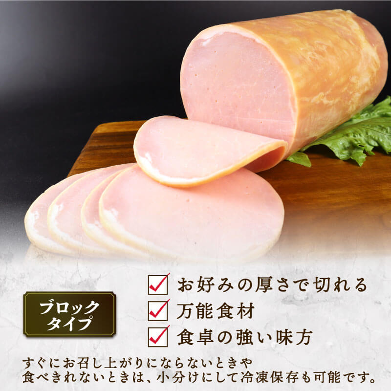 小分け 大容量 選べる ロースハム 500g〜3kg ブロック スライス 冷蔵 加工肉 塊 キャンプ ハム 厚切り 薄切り 料理 朝食 スライスハム サラダ おかず 弁当  大容量 越後ハム 新潟県 新発田市 echigohamu012P