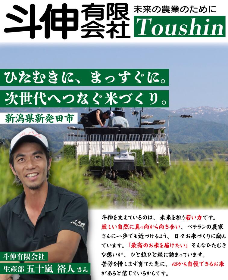 令和8年産 新米 コシヒカリ 無洗米 白米 玄米 5kg 10kg 20kg 特別栽培米 こしひかり お米 米 ご飯 こめ ごはん 新潟県 新発田市 斗伸  toushin001_R8P