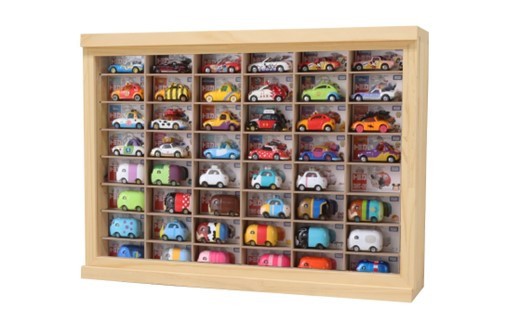 木製 ミニカー ケース 8 × 6 マス 扉 付き 最大 96台 収納 可能 おもちゃ 玩具 子供 片付け コレクション ケース 懐かしい こだわり 木材 手作り 手作業 逸品 掃除 が 楽 誕生日