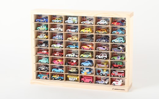 ミニカー ケース 最大 96台 収納 8 × 6 マス 能登ヒバ製 扉なし 月間優良ショップ 高評価 おもちゃ 片付け 玩具 子ども コレクション ディスプレイ ラック インテリア 車 懐かしい