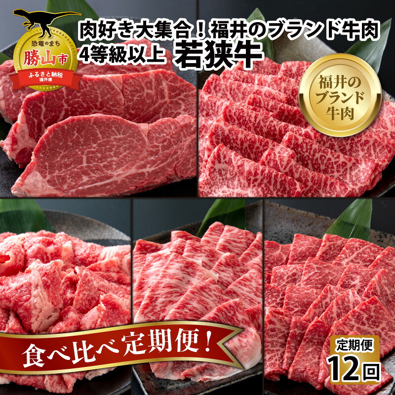肉好き大集合 若狭牛 食べ比べ 定期便 牛肉