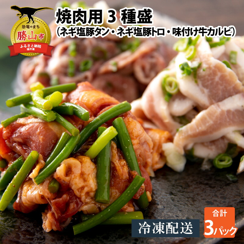 焼肉用3種盛 ネギ塩豚トロ 400g