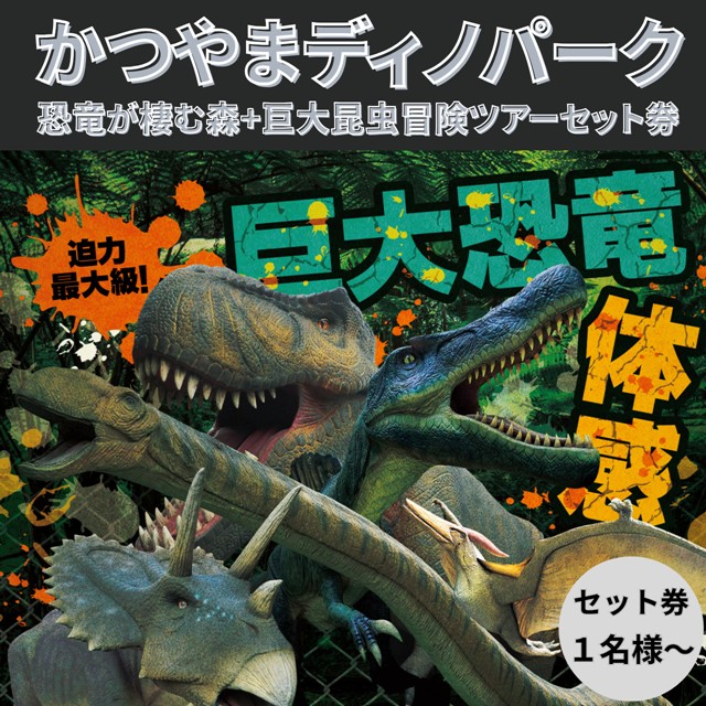 【ふるさと納税】かつやまディノパーク＋巨大昆虫冒険ツアーセットチケット(1名様分) | ディノパーク 恐竜パーク 恐竜アトラクション チケット 入場券 体験チケット 恐竜 恐竜の街 勝山市 福井県