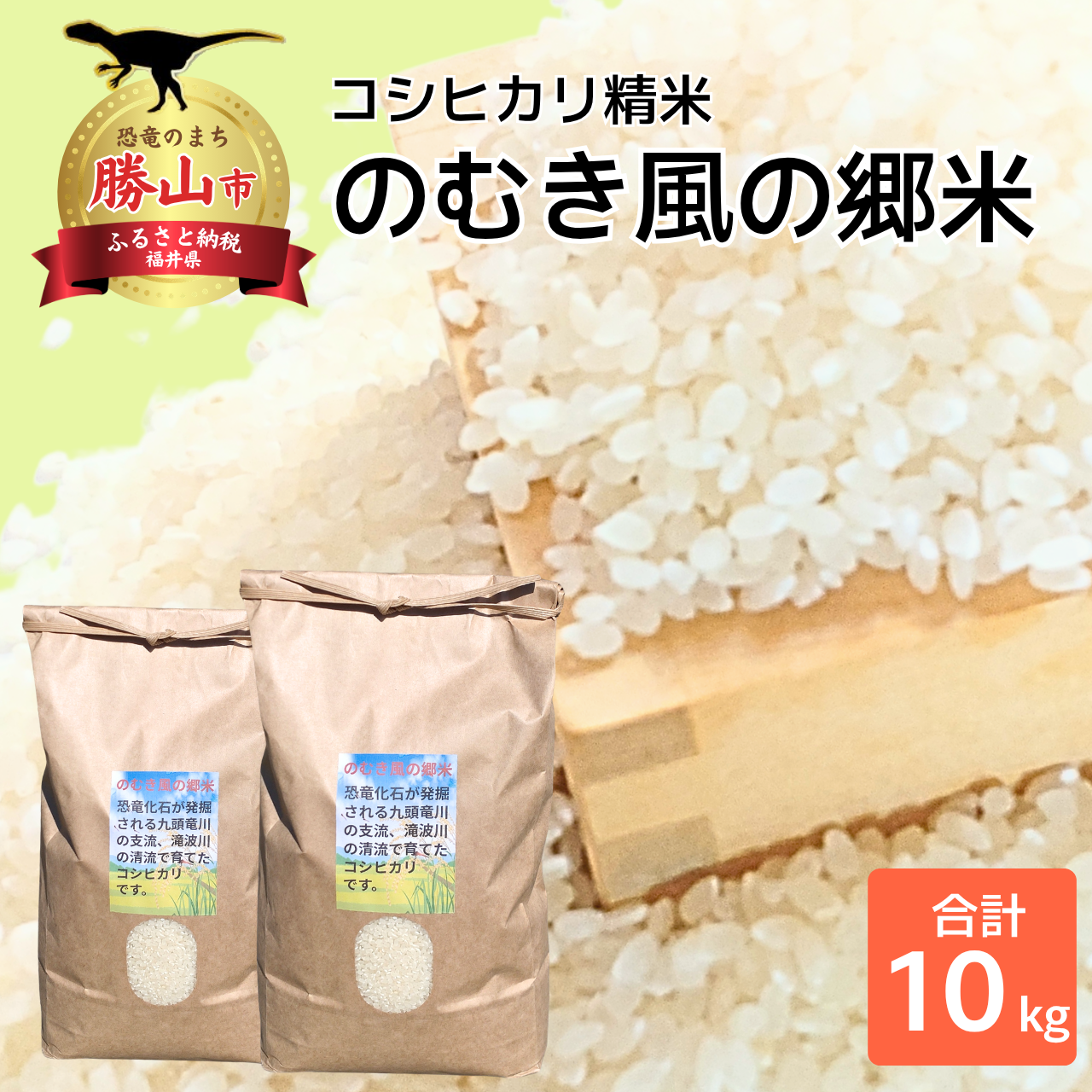 【数量限定】【先行予約】令和8年 のむき風の郷米(コシヒカリ精米)5kg×2袋（10kg）※2026年10月上旬以降順次発送 ｜ ブランド米 米 ごはん コシヒカリ 5kg 2袋 国産 おすすめ 人気 福井県 勝山市