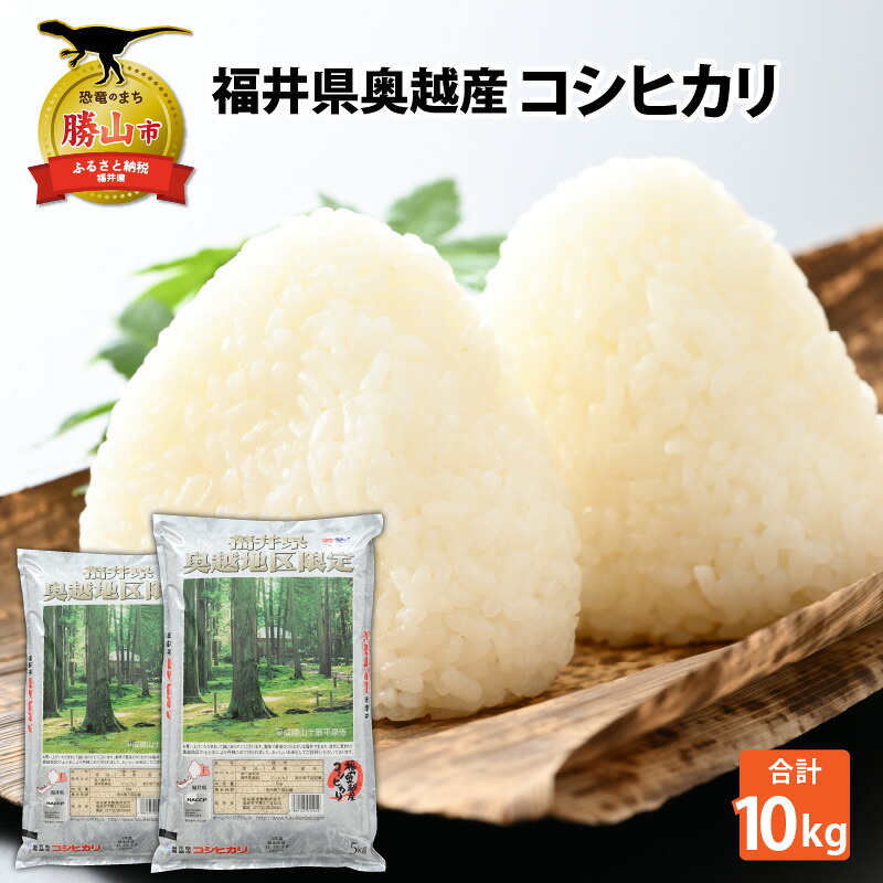 令和8年産 福井県産奥越コシヒカリ5kg ×2袋（計 10kg）こしひかり お米 米 こめ ブランド米 精米 白米 国産 福井県産 勝山市 [D-015020]
