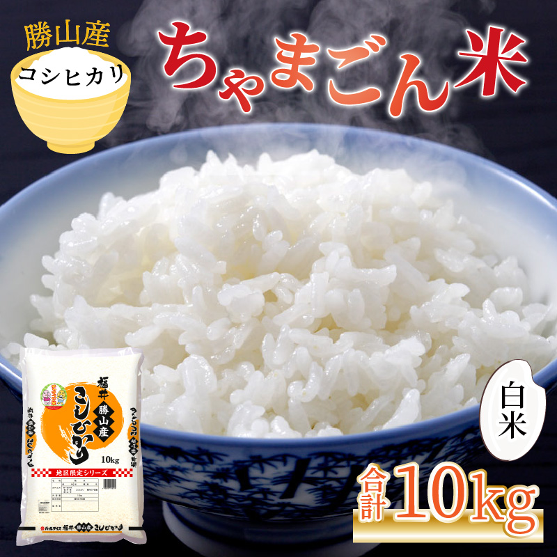 【令和8年産 新米】勝山産 コシヒカリ ちゃまごん米 精米 10kg | 米 コシヒカリ 新米 精米 令和8年産 福井県産 福井県 勝山市 ちゃまごん米 ブランド米 国産米 10kg お米 主食