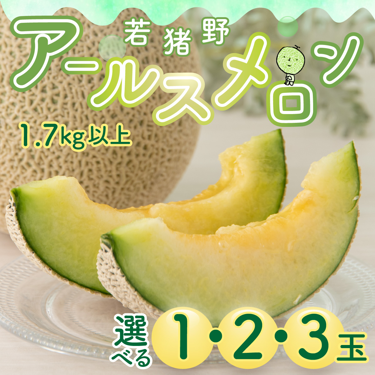 【ふるさと納税】【令和9年産　先行予約】【内容量が選べる】若猪野 アールスメロン 1.7kg 以上 箱入り ※2027年8月下旬より順次発送