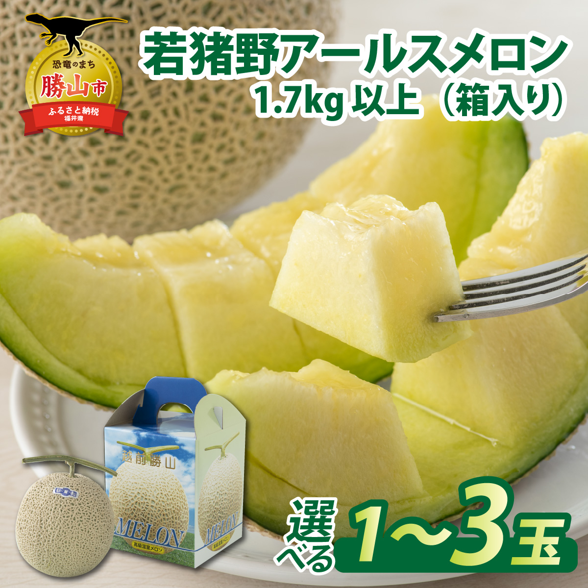 【ふるさと納税】【令和9年産　先行予約】【内容量が選べる】若猪野 アールスメロン 1.7kg 以上 箱入り ※2027年8月下旬より順次発送