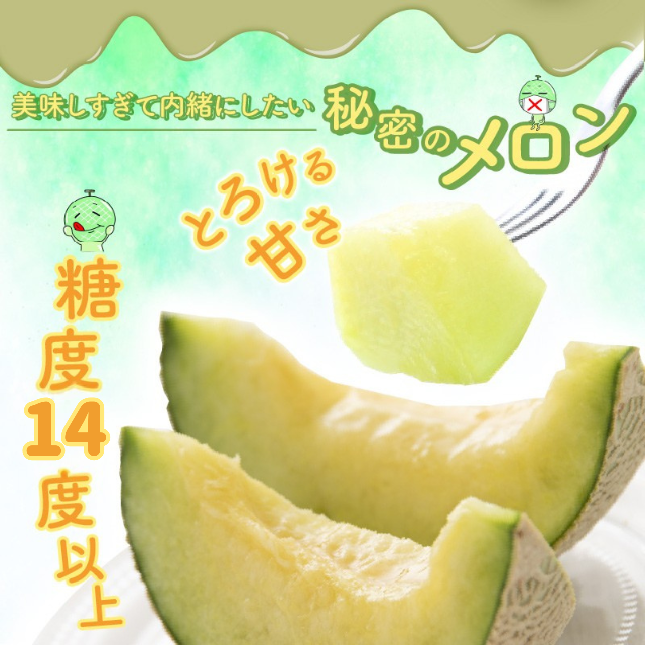 【ふるさと納税】【令和9年産　先行予約・数量限定】 福井県勝山産　若猪野アールスメロン 食べ比べ（赤肉・青肉 各1玉 計2玉・1.6kg以上） ※2027年7月下旬より順次発送 [A-011019]