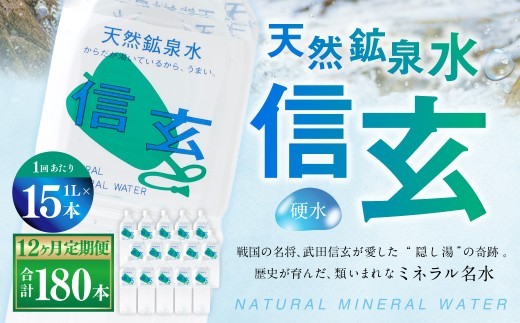 天然鉱泉水 信玄 ナチュラルミネラルウォーター 1L×15本入