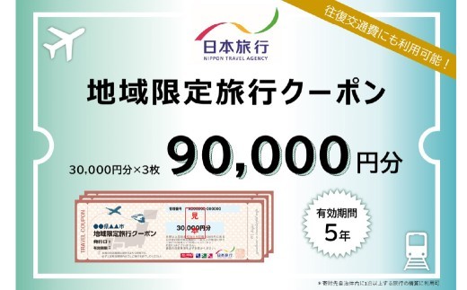 山梨県身延町 日本旅行 地域限定旅行クーポン 90,000円分 旅行 観光 ホテル 旅館 宿泊 クーポン 地域限定 山梨県 身延町