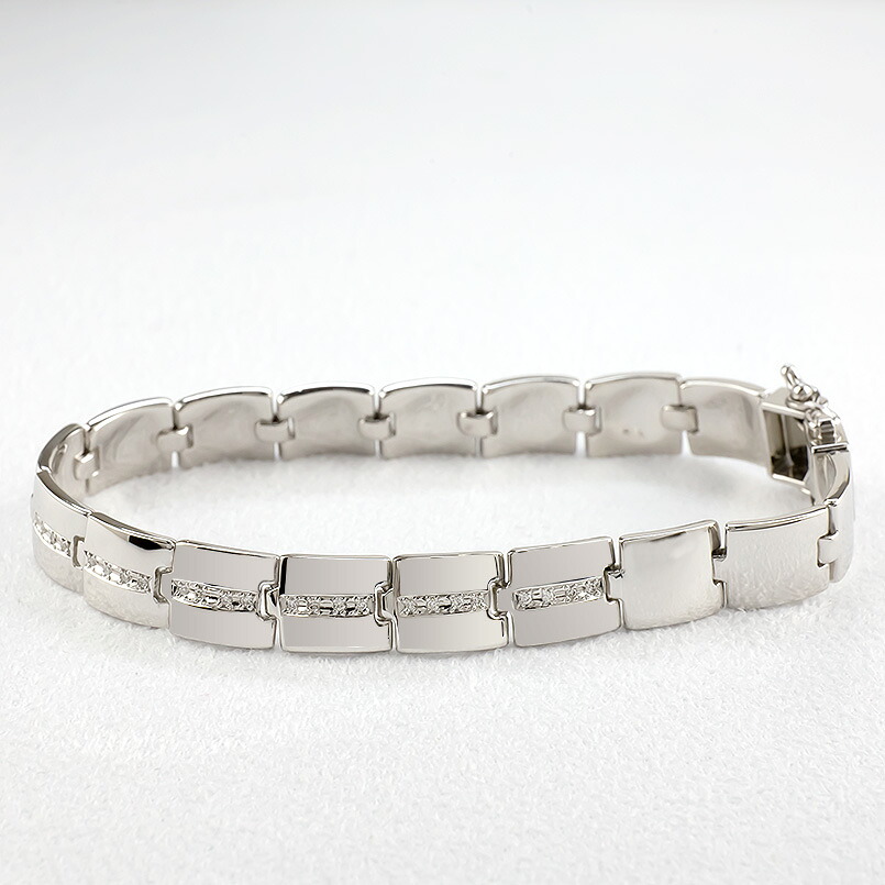 プラチナ ブレスレット ダイヤモンド 0.30ct 中折れ式 20cm バングル 太め 幅広 ダイヤ pt900 ジュエリー シンプル 管理番号120202203 SWAA004