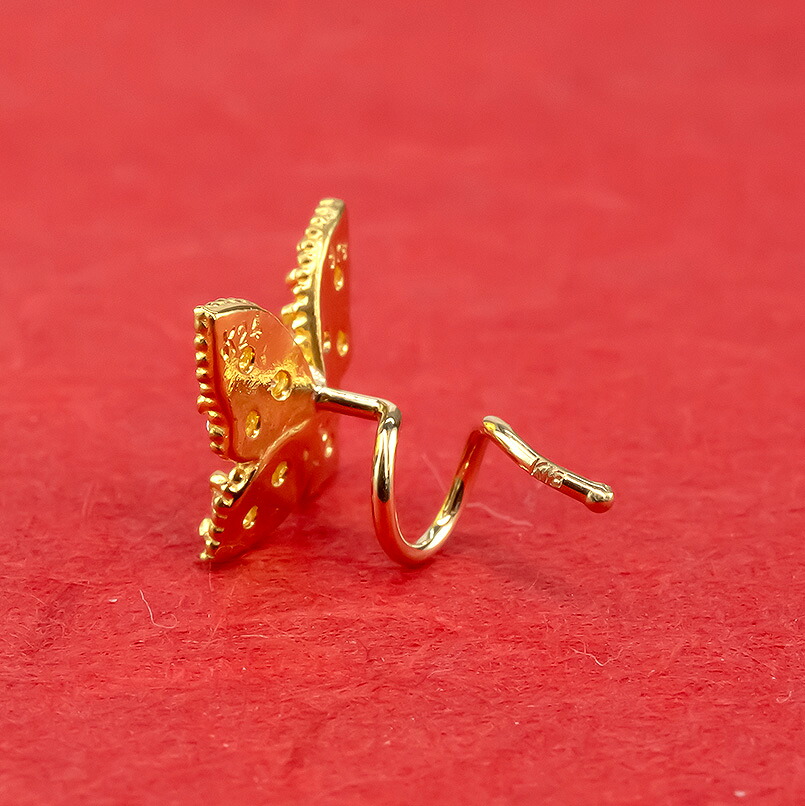 24金 18金 ピアス 片耳 純金 ダイヤモンド 蝶 キャッチのいらないピアス つけっぱなし k24 18k ゴールド ちょうちょ キャッチナッシャー 山梨県 2200401100u SWAA026