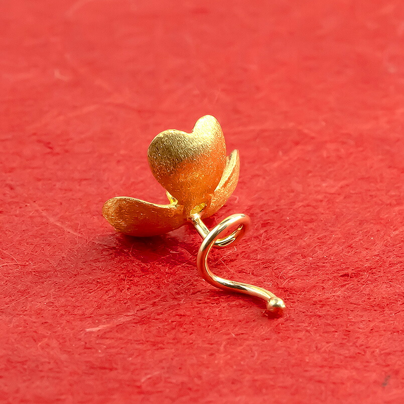 24金 18金 ピアス 片耳 純金 キャッチのいらないピアス つけっぱなし ダイヤモンド フラワー 花 ゴールド K24 K18 キャッチナッシャー 人気 山梨県 220315100u SWAA028