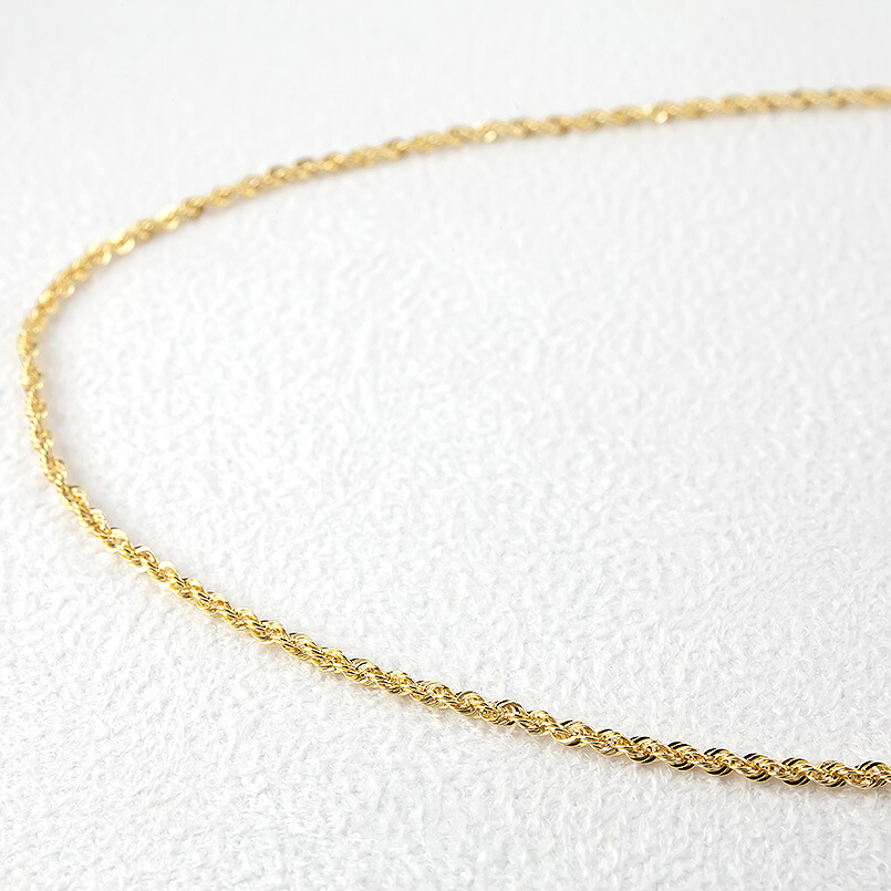 18金 ネックレス 65cm シャインロープチェーン 18k 中空　管理番号221013nm100yn65 SWAA057