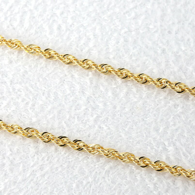 18金 ネックレス 65cm シャインロープチェーン 18k 中空　管理番号221013nm100yn65 SWAA057