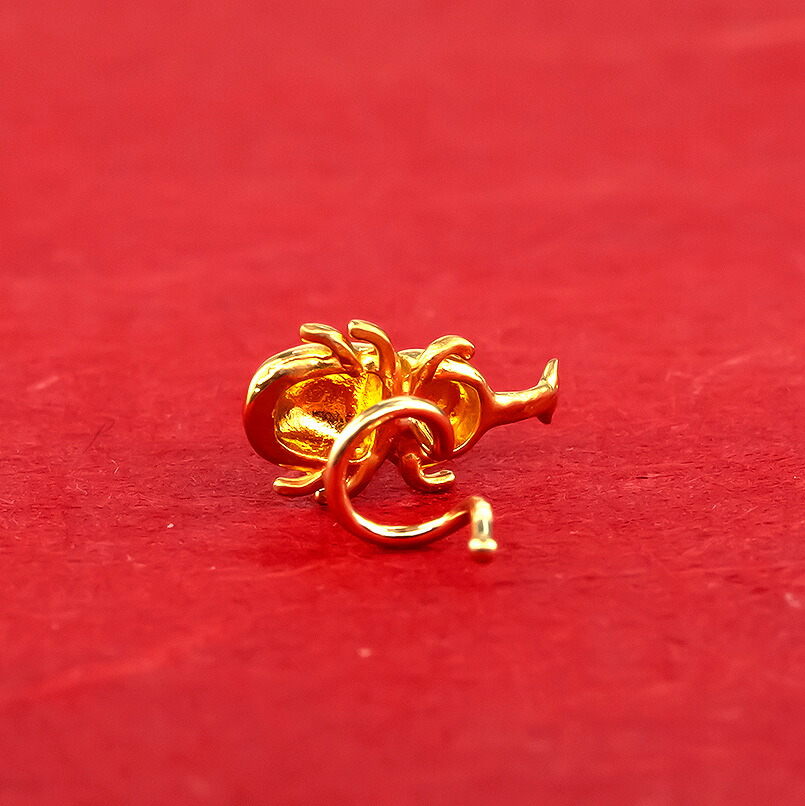 24金 純金 ピアス 片耳 キャッチのいらないピアス つけっぱなし カブトムシ 24金 ゴールド24k イエローゴールドK18 キャッチナッシャー 管理番号220330101um SWAA071