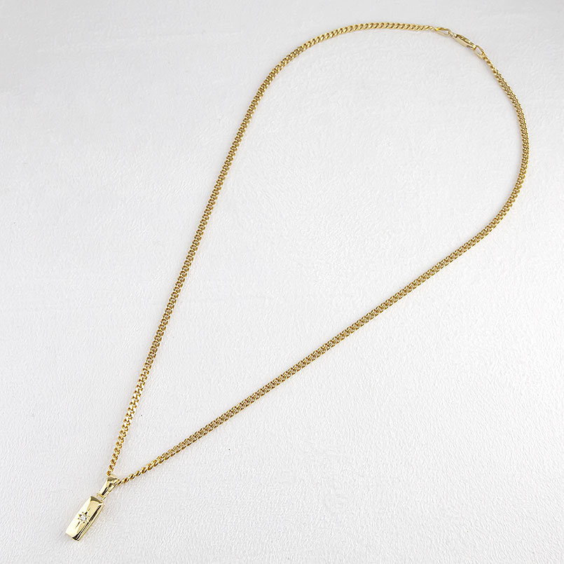 18金 ペンダントトップ ダイヤ k18 ネックレス ダイヤモンド 18k ゴールド イエローゴールドK18 後光留め バーネックレス シンプル 管理番号221102101dymba SWAA076