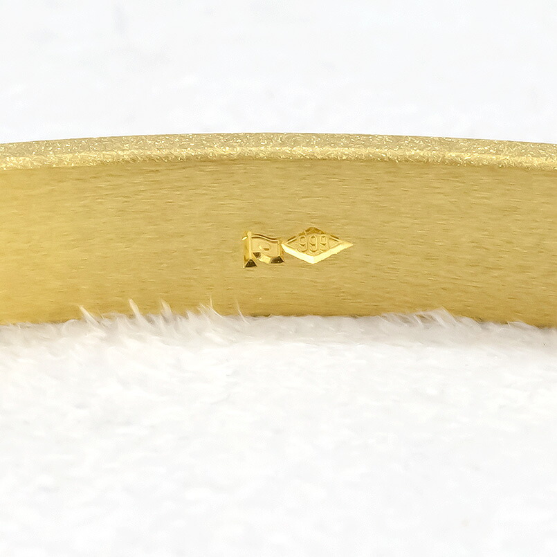 純金 24金 ブレスレット k24 鍛造 バングル 造幣局検定刻印付 幅6mm 腕周り16cm ゴールド 24k 太め シンプル ジュエリー 人気 管理番号210204105mt SWAA083