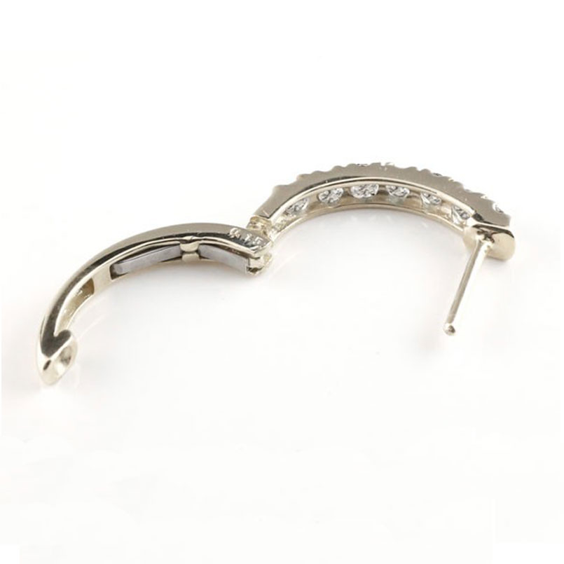 プラチナ フープ ピアス ダイヤ フープピアス 中折れ ダイヤモンド 0.46ct 4月誕生石 pt900 ペア 両耳 シンプル ジュエリー 山梨県 管理番号160617ad200dp SWAA102