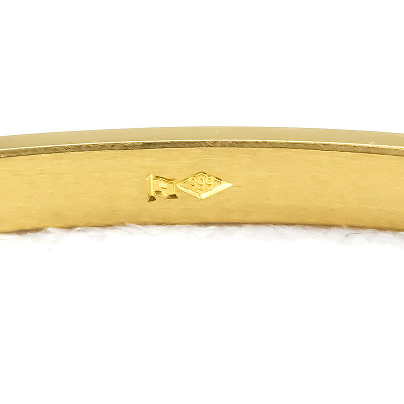24金 ブレスレット 純金 造幣局検定刻印付 ゴールド k24 バングル 腕周り 16cm 3ミリ幅 鍛造 地金 シンプル ジュエリー 管理番号230622103k24-16cm SWAA133