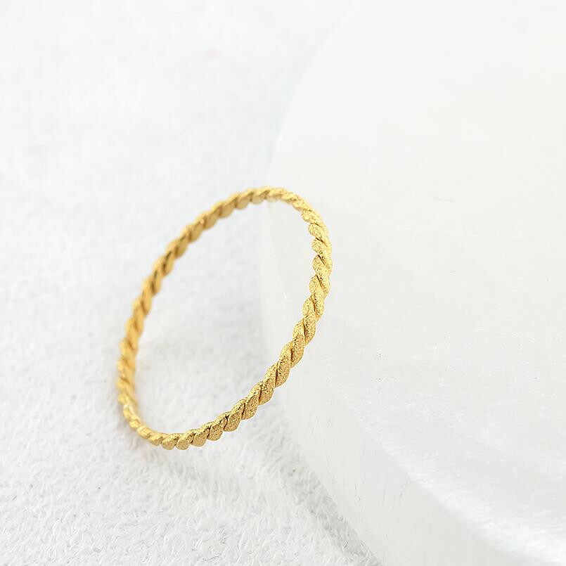 24金 リング 純金 メンズ 鍛造 指輪 ゴールド 24k 金 編み込み ダイヤモンドダスト k24 地金 ピンキーリング231207100k24 SWAA163