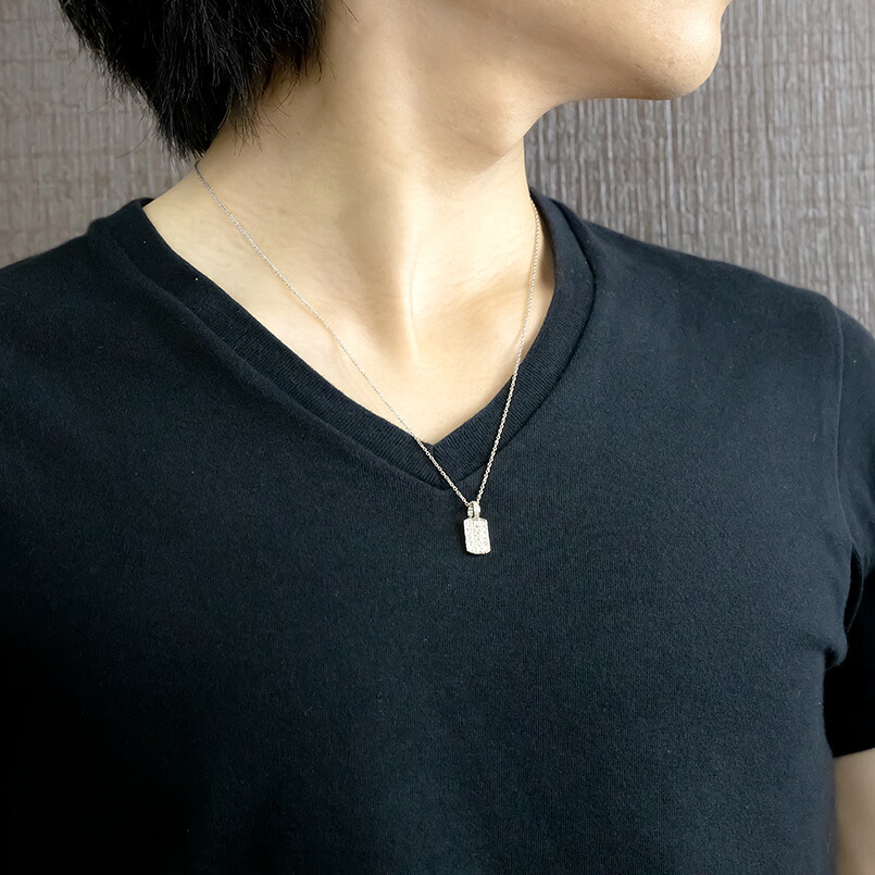 プラチナ ペンダントトップ メンズ プレート ネックレス ダイヤ 0.33ct pt900 ペンダント シンプル 男性 パヴェ ジュエリー プレゼント 230927hy101dpm SWAA227