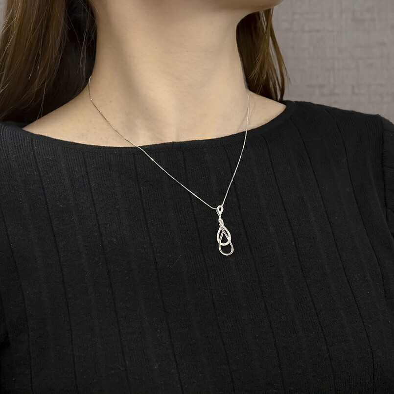 プラチナ ペンダントトップ レディース ネックレス インフィニティ ダイヤ 0.23ct 金属アレルギー対応 pt950 pt850 ベネチアン スライド式 250114hy200 SWAA228