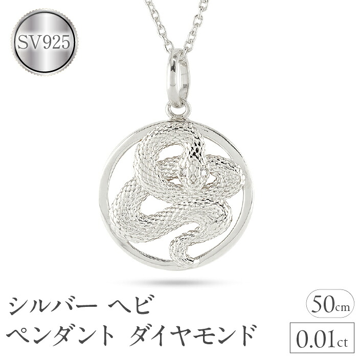 ヘビ 蛇 ペンダントトップ スネーク ネックレス メンズ ダイヤ シルバー 0.01ct ペンダント 大ぶり サークル sv925 干支 ジュエリー 241017sh203dsm SWAA234