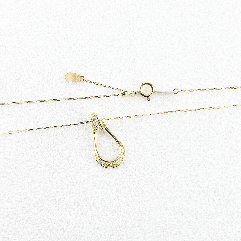 18金 ネックレス 馬蹄 ダイヤモンド 0.10ct ペンダントトップ レディース ホースシュー K18 スライド式 午年 干支 ジュエリー シンプル 250122tp200yn SWAA245
