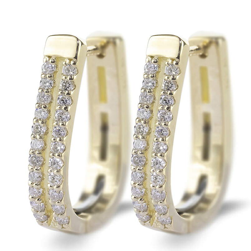 18金 フープ ピアス 18k フープピアス レディース ゴールド ダイヤ 0.24ct 中折れバネ式 イエローゴールドK18 ジュエリー シンプル 250401bd400dy SWAA263-dy