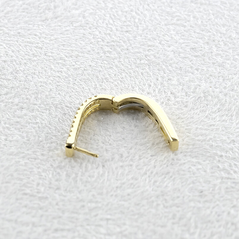 18金 フープ ピアス 18k フープピアス レディース ゴールド ダイヤ 0.24ct 中折れバネ式 イエローゴールドK18 ジュエリー シンプル 250401bd400dy SWAA263-dy