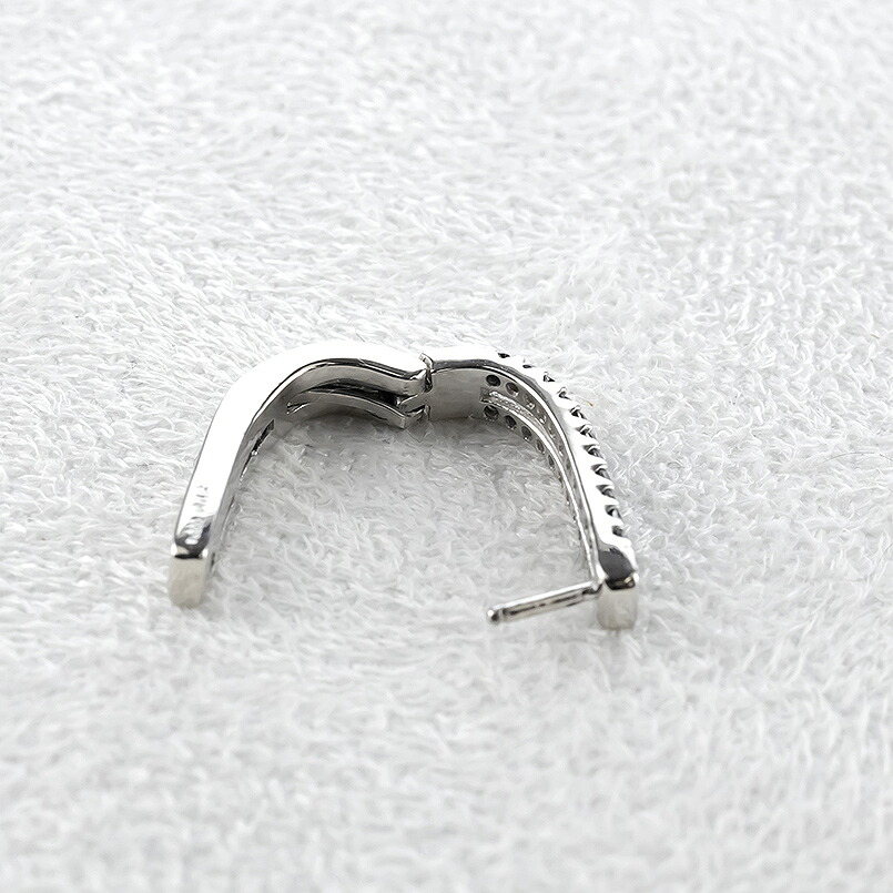 プラチナ フープピアス 両耳 ブラックダイヤモンド ダイヤ 0.24ct 中折れ式 金属アレルギー 対応 pt900 リングピアス ジュエリー 250401bd400bdp SWAA263-bdp