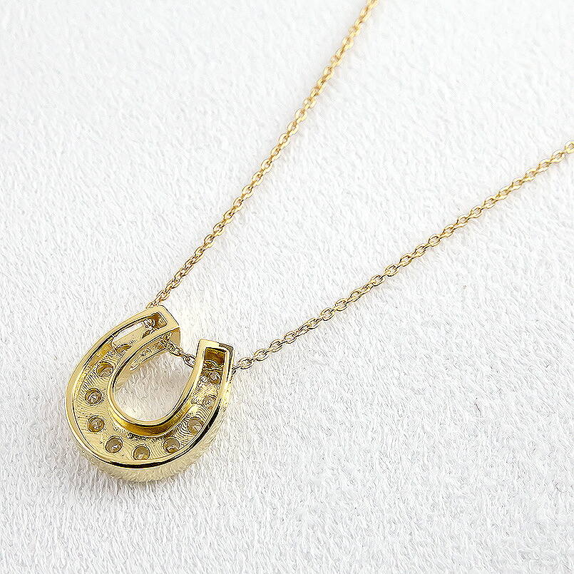 18金 ネックレス メンズ 馬蹄 ダイヤ ダイヤモンド ゴールド イエローゴールドk18 18k ペンダントトップ シンプル 人気 ジュエリー ホースシュー 230227102dym SWAA316