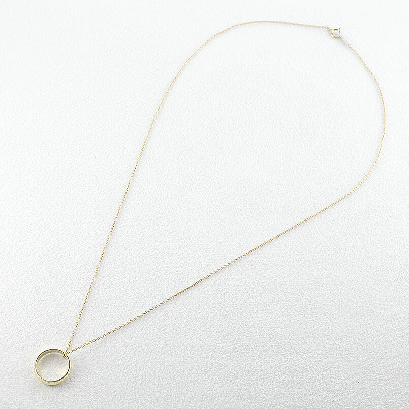 ネックレス 18金 k18 レディース ペンダントトップ 18k ゴールド カット リングネックレス 幾何学模様 シンプル イエローゴールドK18 ジュエリー 250515p202y SWAA326