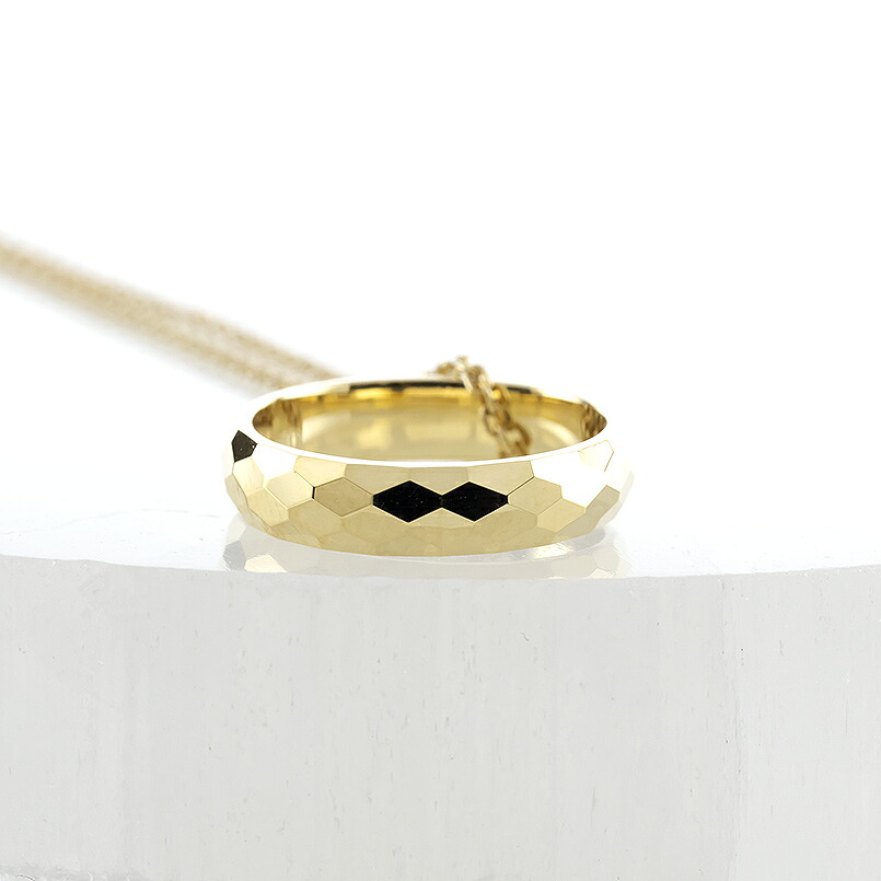 ネックレス 18金 k18 レディース ペンダントトップ 18k ゴールド カット リングネックレス 幾何学模様 シンプル イエローゴールドK18 ジュエリー 250515p202y SWAA326