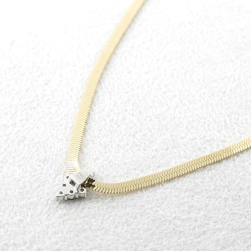 ネックレス 18金 プラチナ レディース 18k ダイヤモンド スネークチェーン 太め ペンダント アジャスター pt900 ジュエリー シンプル 250603mro401dy101 SWAA346