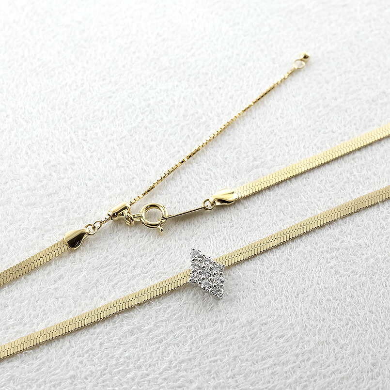 ネックレス 18金 プラチナ レディース 18k ダイヤモンド スネークチェーン 太め ペンダント アジャスター pt900 ジュエリー シンプル 250603mro401dy101 SWAA346