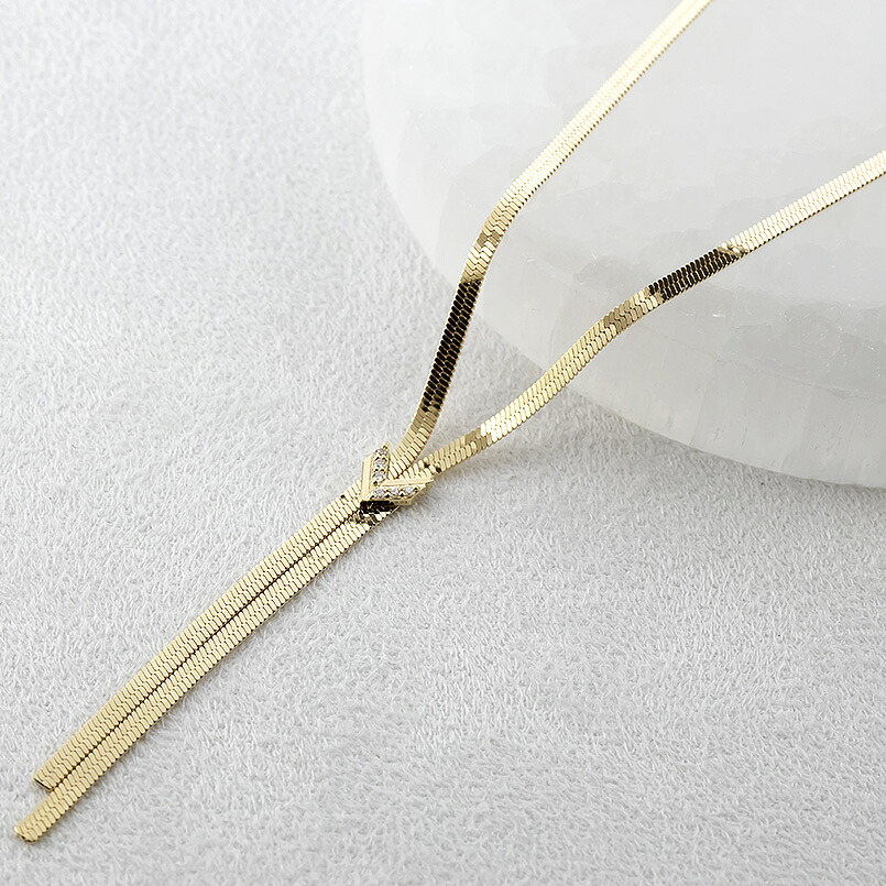 ネックレス 18金 レディース ダイヤモンド ラリエット 45cm スネークチェーン ダイヤ 0.02ct ゴールド K18 ジュエリー シンプル 250603mro203y108 SWAA347