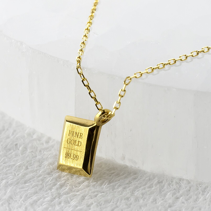 ネックレス 純金 24金 ペンダントトップ レディース インゴット型 24k ゴールド 金属アレルギー対応 K24 プレート ジュエリー シンプル 250530mro201nK24 SWAA348