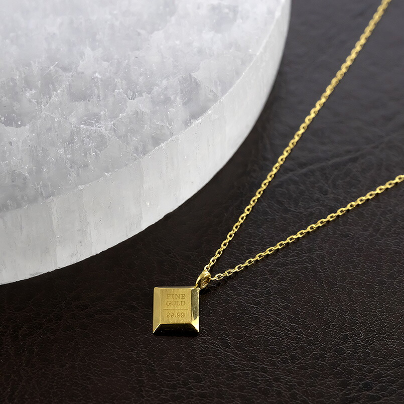 ネックレス 純金 24金 ペンダントトップ レディース インゴット型 24k ゴールド 金属アレルギー対応 K24 プレート ジュエリー シンプル 250530mro201nK24 SWAA348
