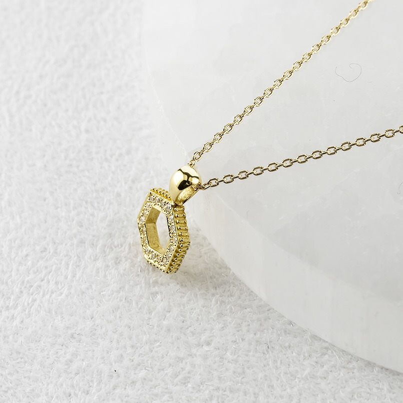 純金 24金 ペンダントトップ レディース 六角形 ダイヤモンド ネックレス ヘキサゴン 金 ゴールド 24k ミル打ち お守り シンプル 人気 ジュエリー 251001202dk24 SWAA357