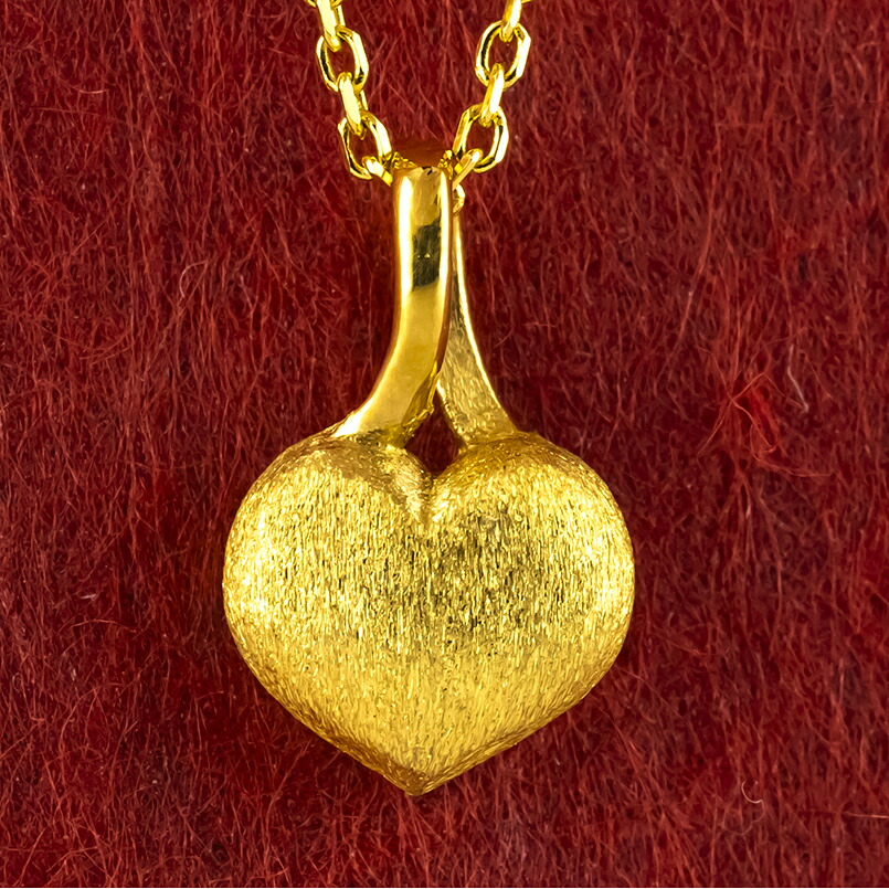 ハート 24金 純金 ネックレス 造幣局検定刻印付 ペンダントトップ レディース ゴールド 24k K24 131205100 SWAA378-a
