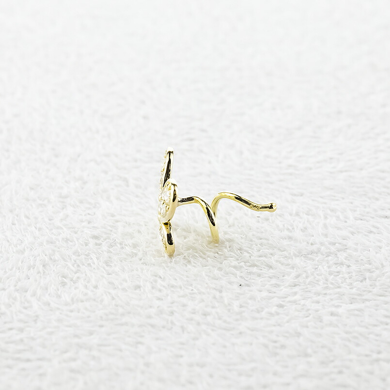 蝶 18金 キャッチのいらないピアス ダイヤモンド レディース 0.12ct K18 つけっぱなし ピアス イエローゴールドk18 キャッチナッシャー 260305bd400dyubd SWAA386