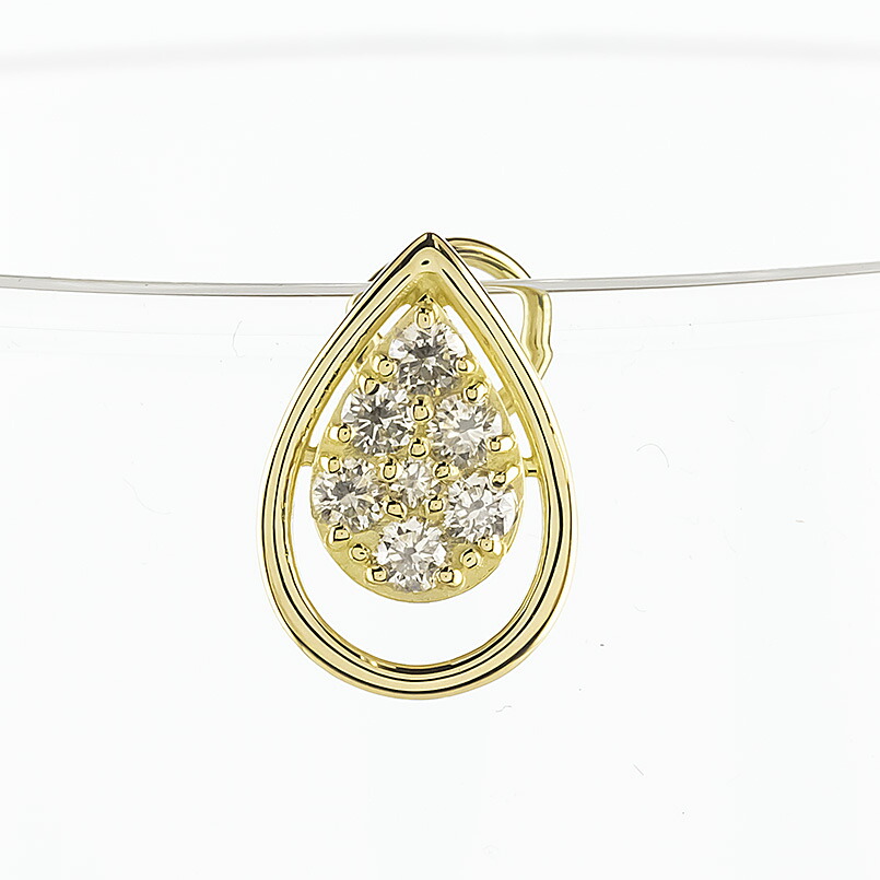 18金 キャッチのいらないピアス ダイヤモンド K18 0.13ct ユニセックス ピアス つけっぱなし イエローゴールドk18 キャッチナッシャー 260206bd400dyubp SWAA388