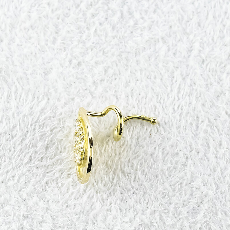 18金 キャッチのいらないピアス ダイヤモンド K18 0.13ct ユニセックス ピアス つけっぱなし イエローゴールドk18 キャッチナッシャー 260206bd400dyubp SWAA388