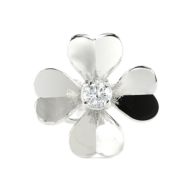 フラワー 花 プラチナ キャッチのいらないピアス レディース 片耳 ダイヤモンド 0.08ct pt900 ピアス つけっぱなし キャッチナッシャー 250729400dpu SWAA393
